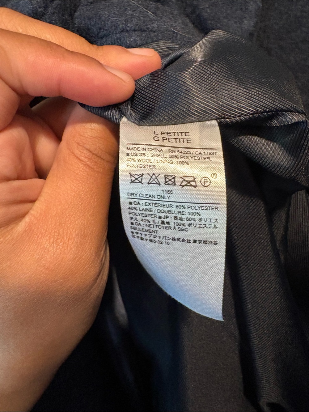 Banana Republic Navy Wool-Blend Button Front Pea Coat - Picture 4 of 5